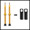 Hihaha 2pcs Aluminum Alloy 80mm Bike Tubeless Valve Stems Gold