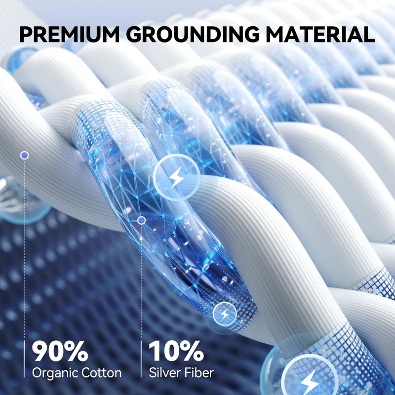Warmiehomy Grounding Fitted Sheet, Double Size Grounding Mat Earthing UK