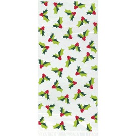 Unique Party 77107 - Cellophane Holly Santa Christmas Party Bags, Pack of 20