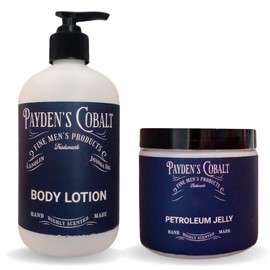 Payden's Cobalt Mandarin Oak For Men Scented Body Lotion and Petroleum Jelly Set, 12 Oz Lotion - 16 Oz Petroleum Jelly