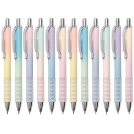 Aisibeiger Gel Pens Medium Point 0.7mm Black Ink Gel Pen Retractable Cute Pens for Smooth Writing School Office Supplies, Pack of 12