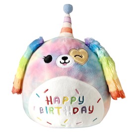 Suffolly Happy Birthday Plüschtiere, Niedlich Squishmallow Hund, Bunte Squishmallow Dog 25CM, Kinder Geburtstagsgeschenke, Geburtstagsfeier Plüschhunde für Jungen und Mädchen
