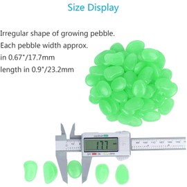 RMTL 200 Pcs Glowing Pebbles Stones, Glow in the Dark Stones Pebbles Rocks, Luminous Pebbles Cobblestones Colorful, Garden Pebbles Gravel Decoration for Garden, Fish Tank, Aquarium, Pathway (Green)