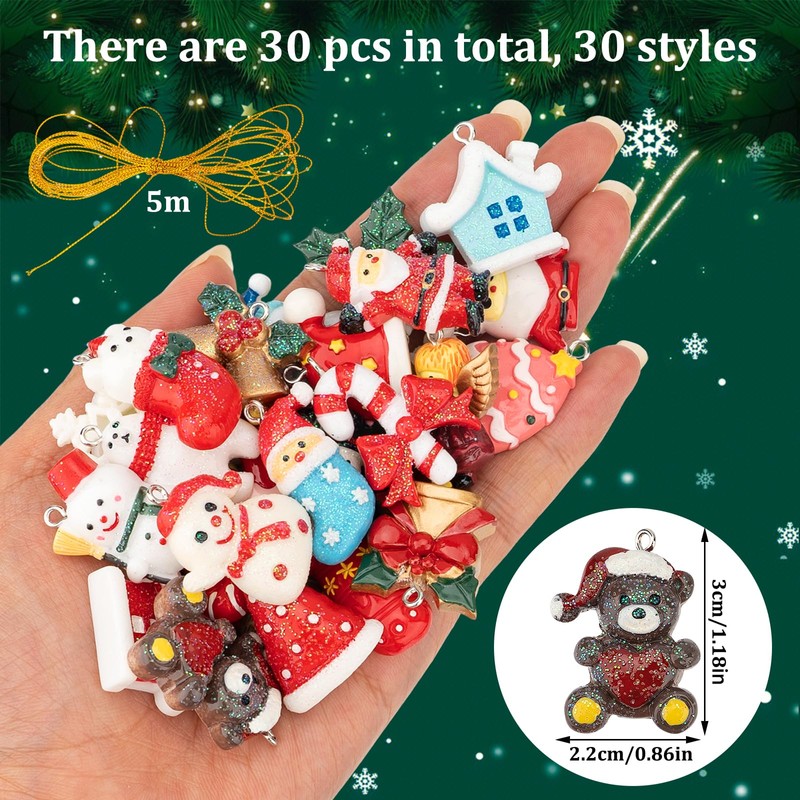 30PCS Mini Christmas Tree Decorations Mini Christmas Ornaments Set Miniature