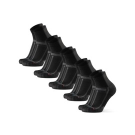 DANISH ENDURANCE 5 Pack Calcetines de Running, Antideslizantes, Calcetines Antiampollas, Hombres y Mujeres, Deportes Negro/Gris Mediano