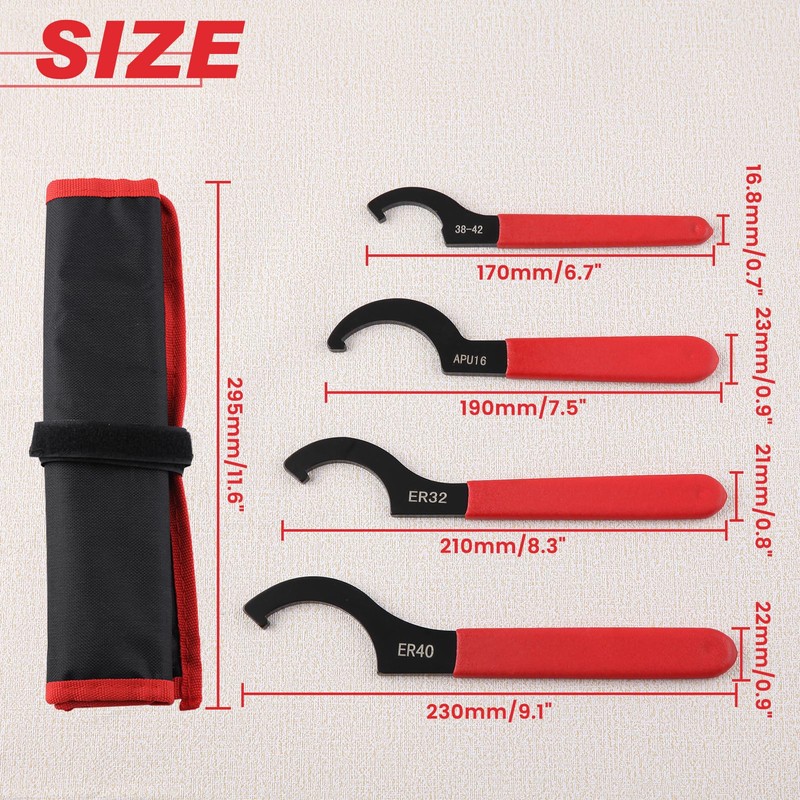 LEONTOOL 4 Pcs Coilover Spanner Wrench Set Universal Coilover Adjustment