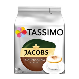 Tassimo Jacobs Cappuccino Classico Capsules, 8 Coffee Capsules