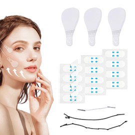 PAVIKE Lifting Tape, Pack of 160, Small Face Tape, Sagging Lifting Tape, Facial Cleansing Tape, Face Lifting, Correction, For Face, Ultra Thin, Invisible, Matte, For Job Hunting, Dating, Parties, Cosplay, (3 Bands + 160 Tapes)