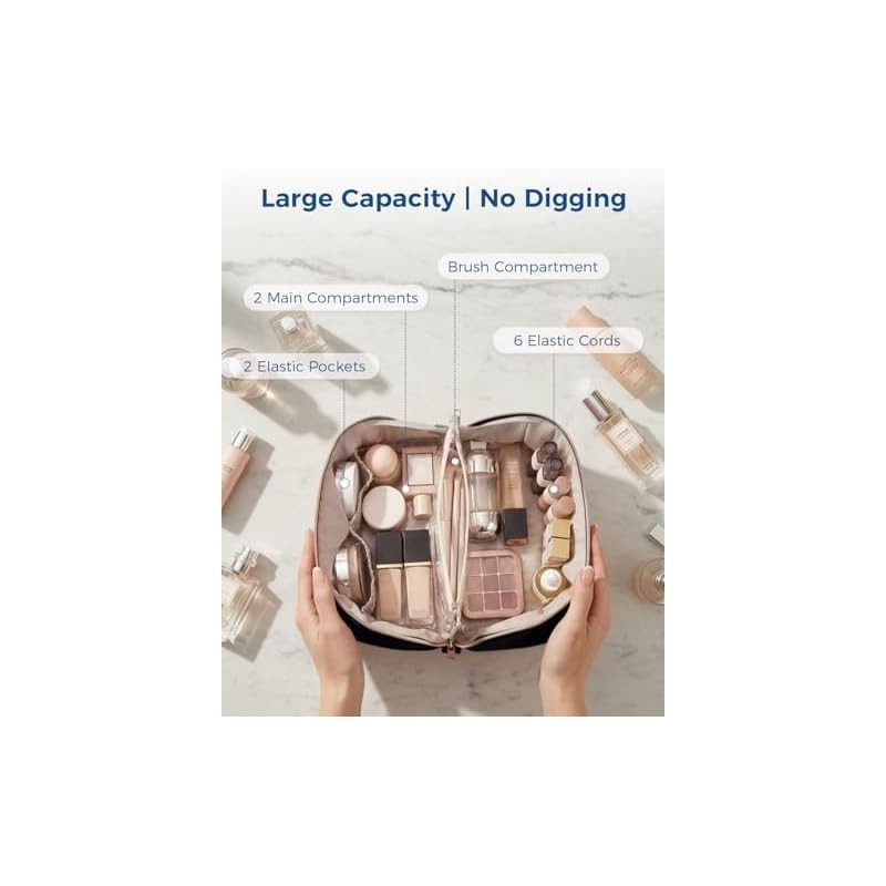 Cosmetic Bag Organizer Travel, Compact Lightweight Accessory for Travel and