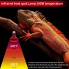 REPTI HOME Infrared Reptile Heat Lamp Bulbs,2 PCS 100W Reptiles