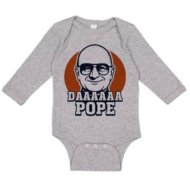 TATY Kids Da Pope Leo Chicago Long Sleeve Baby Infant One Piece Bodysuit 18 Months Heather Grey
