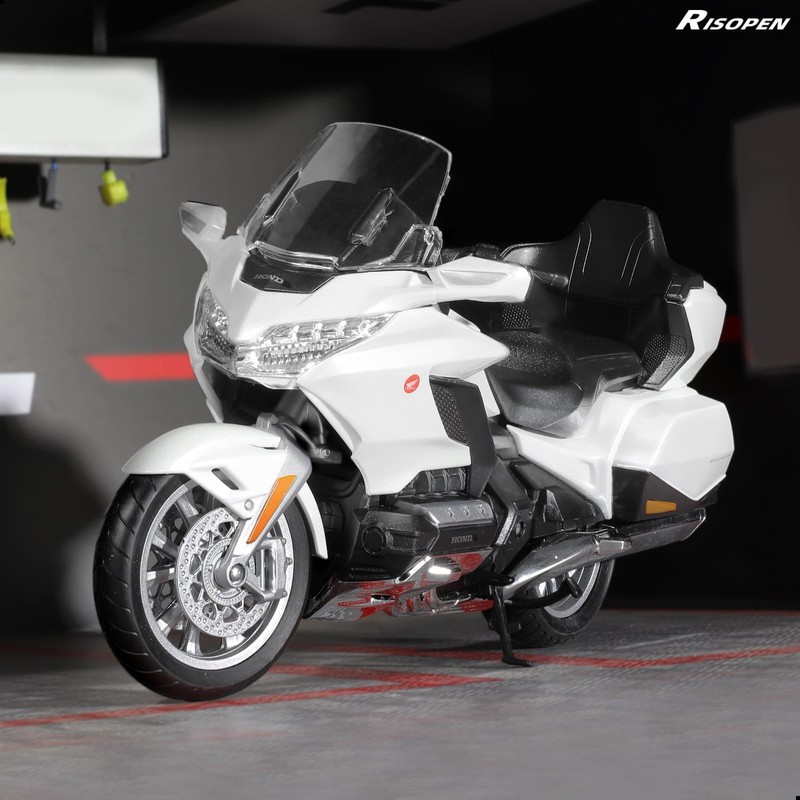 Risopen 1:12 Motorcycle Model Compatible for Honda Goldwing Alloy Diecast