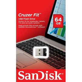SanDisk Cruzer Fit Flash Drive 64GB USB 2.0 Memory Stick Mini USB Flash Drive