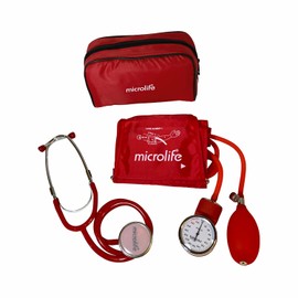 Microlife AG1-20-R Esfigmomanómetro Manual Analógico con Estetoscopio, Brazalete 22-32 cm, Rojo