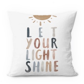 ETVISO Bible Pillow Cover 18x18, Let Your Light Shine Religious Throw Pillow Case, Boho Classroom Decor, Inspirational Bible Verses Watercolor Decor for Nursery Playroom Kids Room
