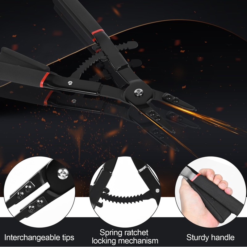Inchoco Snap Ring Pliers Set Heavy Duty - 2 PCS