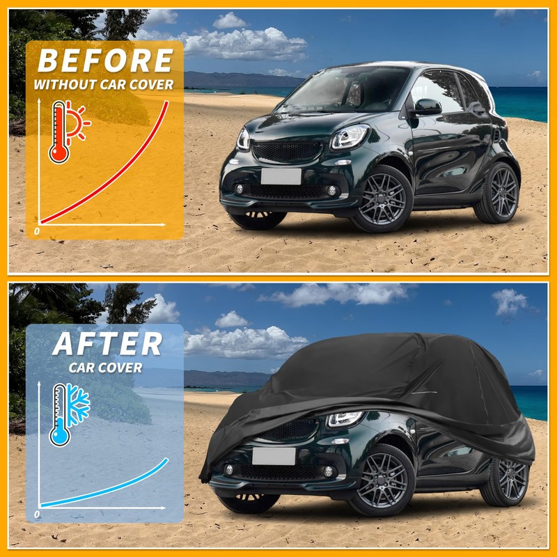 Partuto Car Cover Waterproof All Weather 210D-PU, UV Sun Rain
