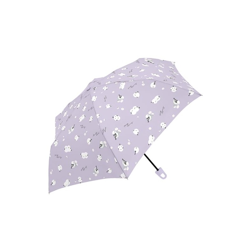 Folding Umbrella 53.5cm Kids Carabiner Folding Umbrella Small Bird Purple