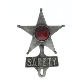 TreasureGurus, LLC Metal Safety Star & Red Jewel Reflector License Plate Fob