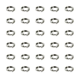 FUSSED 30 Pcs 304 Stainless Steel Key Ring Key Ring Metal Fittings Lightweight Sturdy Rust Proof Double Ring Small Outer Diameter 5mm Silver, Silver