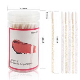 100 Pcs Disposable Lip Wands Applicator, Premium Lipstick Brush Stick,Eye Shadow Brush Applicator Tool for Women Girls (rose red)