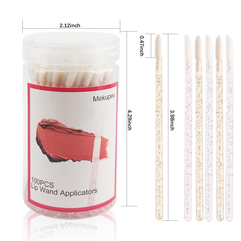 100 Pcs Disposable Lip Wands Applicator, Premium Lipstick Brush Stick,Eye