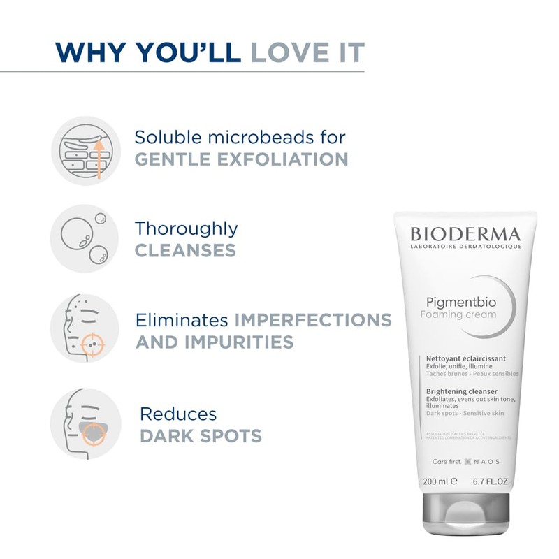【Authentic Product】Bioderma Pigmentbio Foaming Scrub White 200mL for Dull Skin