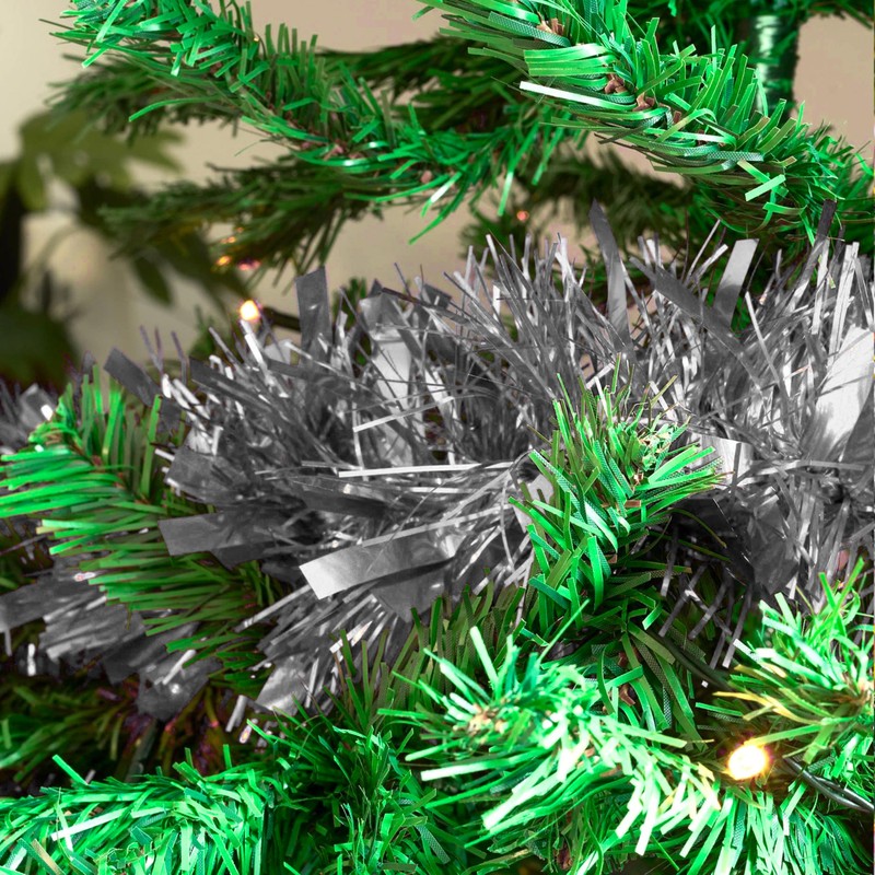 HOVUK® 5PCs Silver Fine Cut Chunky Tinsel 2M - Thick