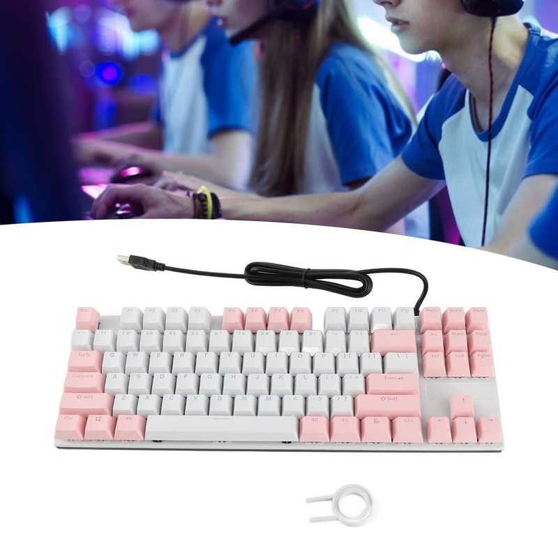 Mechanical Keyboard 87 Keys Blue Switch Ergonomic Multicolor Backlight Design