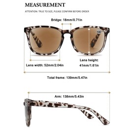 VEVESMUNDO Lesebrille mit Sonnenschutz Getönt Lesehilfe Sehhilfe Sonnenbrille Sonnenlesebrille mit sehstärke Damen Herren (+2.0, 1 Stück Grau Leopard Sonnenlesebrille)