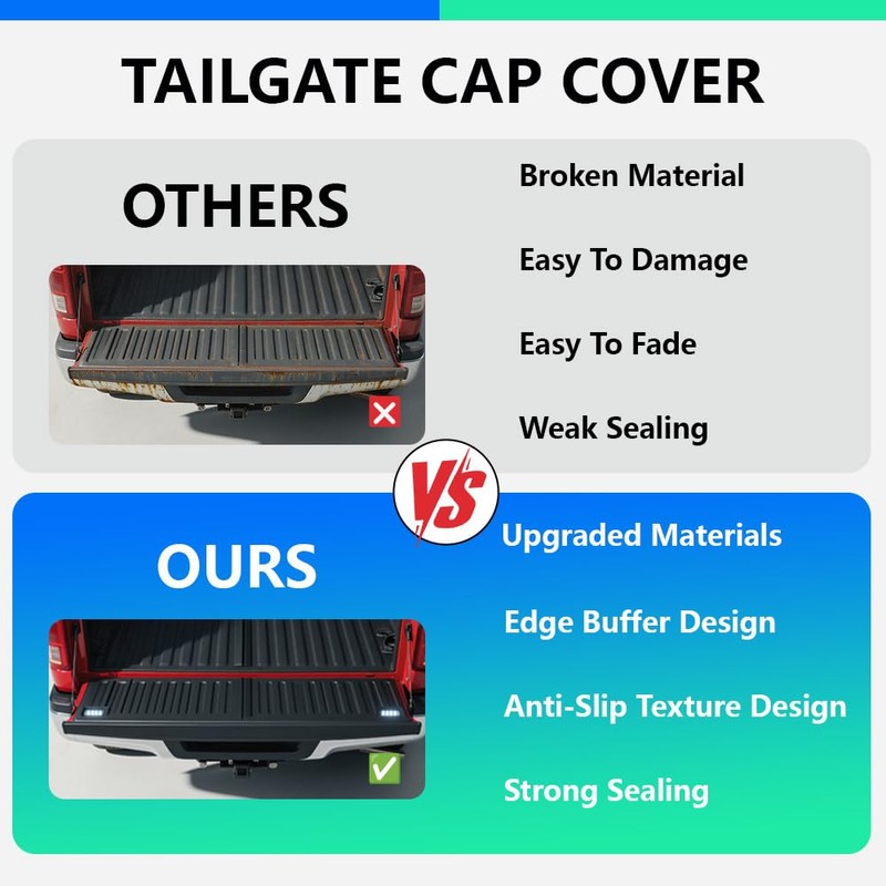 G-PLUS Tailgate Flexible Step Trim Molding & Release Button, Black