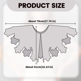 Baisdan Women's 1920s Shawl Wraps, Sequin Beaded Evening Cape Bridal Shawl Faux Pearls Necklace Bracelet Set for Evening Dresses Gatsby Party Black silver