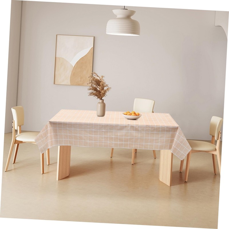 GRIRIW Plaid Tablecloth Peva Table Cover for Rectangle Tables Thick