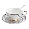Porlien Royal Blue Star-night Porcelain 7-ounce Teacup and Saucer Set
