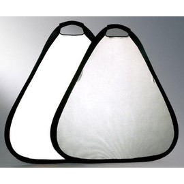 Ardinbir Studio 24" Silver / White 2 in 1 Triangular Collapsible Disc Photo Reflector Kit w Grip Handle