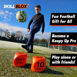 SKILL BLOX Football Keepy Up Training Dice (2 pcs) - Football Gifts - Soccer Football Skills. Football Gifts for Boys and Football Gifts for Girls. Teenage Boys or Girls. Birthday Gift