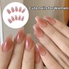24Pcs False Nails for Woman,Pink Gradient Stick on N/ails,Acrylic Full