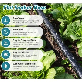 Unbranded Soaker Hoses for Garden 100 FT (50 FT X 2Pack) Heavy Duty Drip Irrigation Hose