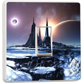 Alien planet Space tundra light switch photo cover sticker (10480248) Space