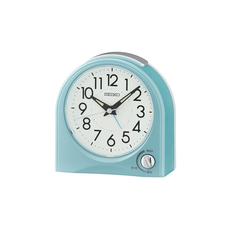 SEIKO Maris Non Ticking Desk/Alarm Clock, Blue