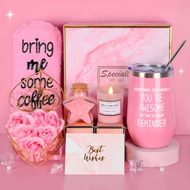 COYBTO Gift for Women, Birthday Gift Set with 16 oz Stainless Steel Wine Cup, Relaxation Gifts for Christmas, Valentine's Day, Mother's Day, Anniversaries, Romantic Useful Gifts for Women