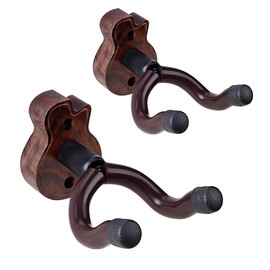 KingPoint Guitar Wall Hanger Hand Guitar Holder Adjustable Guitar Wall Mount Stand for Acoustic and Electric Guitars Black Walnut