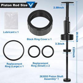 263055 Piston Shaft Assembly Rod Kit Replacement Parts for 263052 263053 263064 263078 263079 Fit for Pentair Pool and Spa Push Pull Valve Slide Backwash Valves Swimming Pool Parts