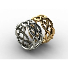Utopia3D Celtic Knot Ring 10mm Wide CAD File Sizes 4 to 12, 68 files total