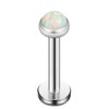 Ruifan 3mm Opal Jeweled Internally Threaded Stainless Steel Labret Monroe