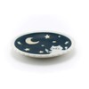 Needzo Japanese Blue Lucky Cat and Moon Design Plate, 5