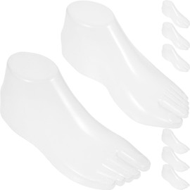 OUNONA 4 Pairs Transparent Shoe Foot Shape Display Foot Model Plastic Clear Foot Model Foot Mannequin for Display Women's Foot Model Mannequin Foot Transparent Stockings Mould Plastic