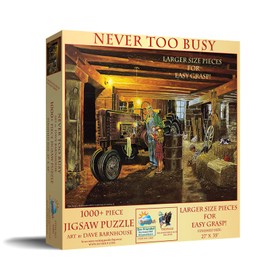 SUNSOUT INC - Never Too Busy - 1000 pc Large Pieces Jigsaw Puzzle by Artist: Dave Barnhouse - Finished Size 27" x 35" - MPN# 27817