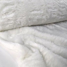 Fabrics-City White Teddy Fur Smooth Teddy Plush Fur Fabric Fabrics, 4105 (White)