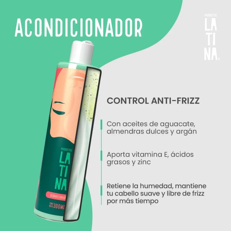 Kit Latina 4 Pzs Shampoo Anti Frizz Activa De Rizos